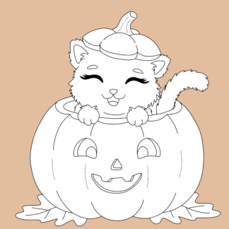 Chat citrouille d'automne